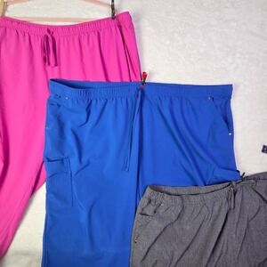 Easy Stretch by Butter-Soft Scrub Pants Lot of 3 Pair Pink Blue Grey BU471 5X